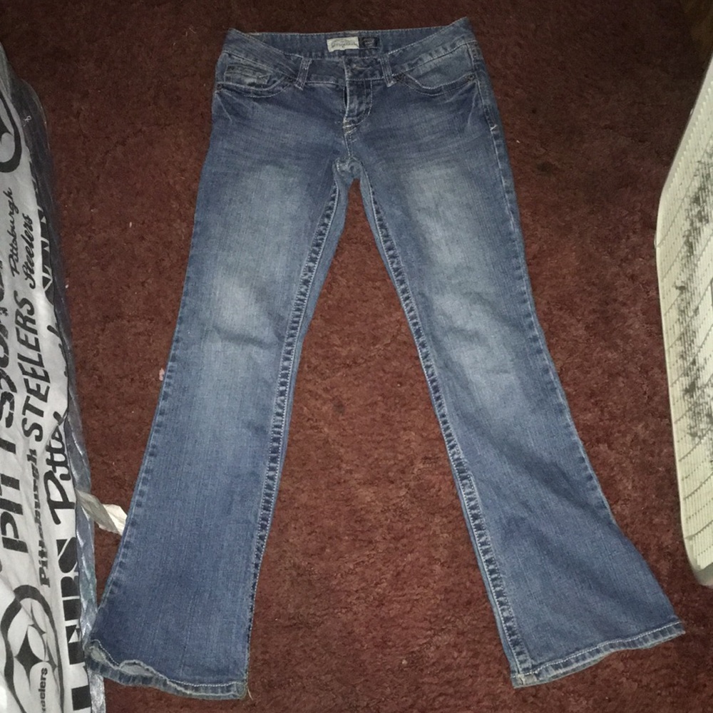 Blue flared jeans
